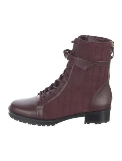 Pre-owned Alexandre Birman Leather Lace-up Boots In Burgundy