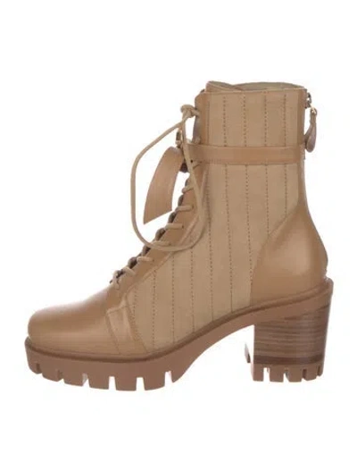 Pre-owned Alexandre Birman Leather Lace-up Boots In Neutral