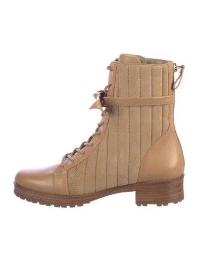 Pre-owned Alexandre Birman Leather Lace-up Boots In Neutrals