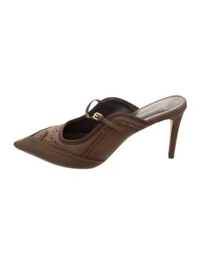 Pre-owned Alexandre Birman Leather Mules In Brown