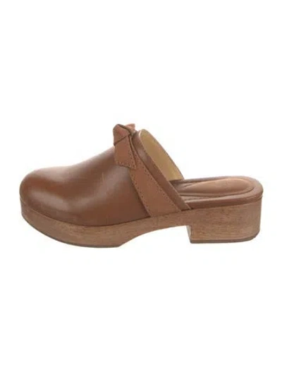 Pre-owned Alexandre Birman Leather Mules In Neutrals