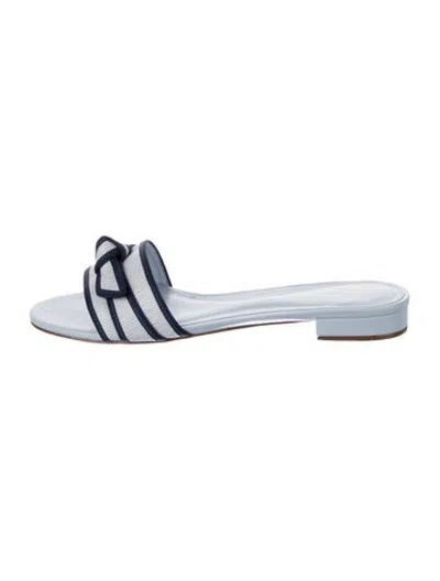 Pre-owned Alexandre Birman Leather Patterned Mules In Blue
