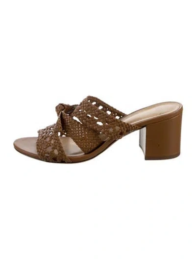 Pre-owned Alexandre Birman Leather Patterned Slides In Brown