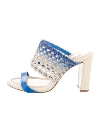 Pre-owned Alexandre Birman Leather Patterned Slides In Neutrals