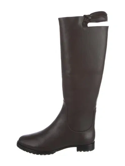 Pre-owned Alexandre Birman Leather Rain Boots W/ Tags In Brown