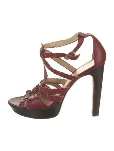 Pre-owned Alexandre Birman Leather Sandals In Burgundy