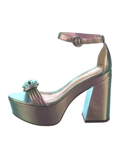 Pre-owned Alexandre Birman Leather Sandals In Green/pink