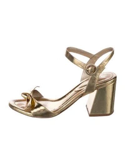 Pre-owned Alexandre Birman Leather Sandals In Metallic/neutrals