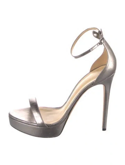 Pre-owned Alexandre Birman Leather Sandals In Silver