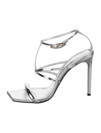 Pre-owned Alexandre Birman Leather Sandals In Silver