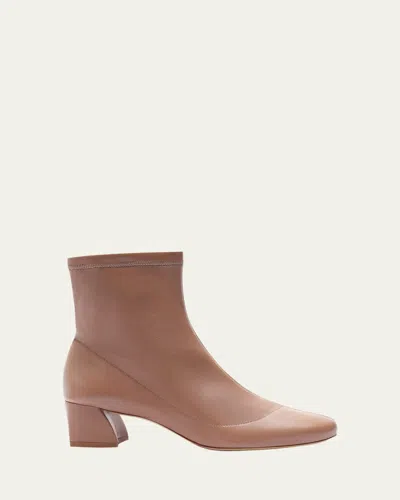 Alexandre Birman Leather Skinny Ankle Booties In Brown