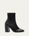 Alexandre Birman Leather Skinny Ankle Booties In Black