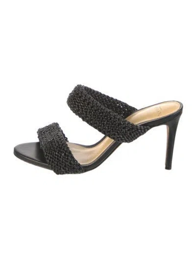 Pre-owned Alexandre Birman Leather Slides In Black