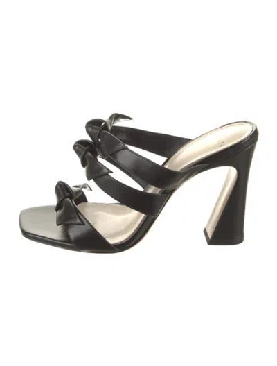 Pre-owned Alexandre Birman Leather Slides In Black