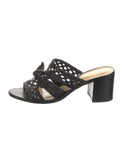 Pre-owned Alexandre Birman Leather Slides In Black