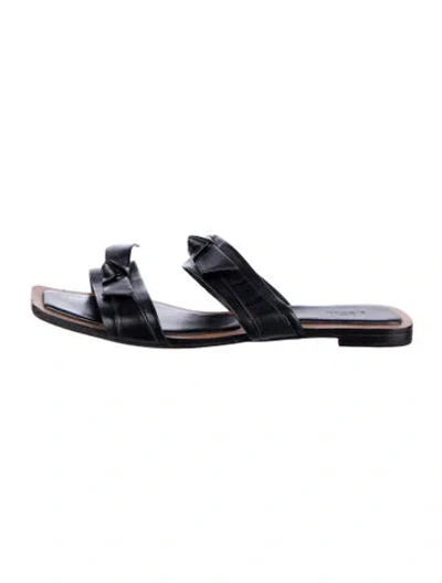 Pre-owned Alexandre Birman Leather Slides In Black