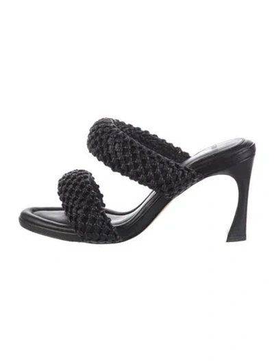 Pre-owned Alexandre Birman Leather Slides In Black