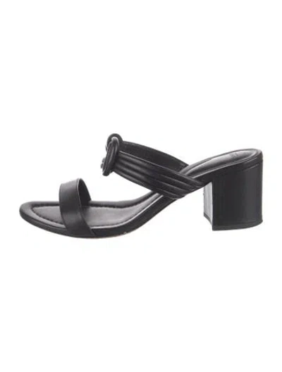 Pre-owned Alexandre Birman Leather Slides In Black