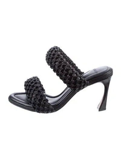 Pre-owned Alexandre Birman Leather Slides In Black