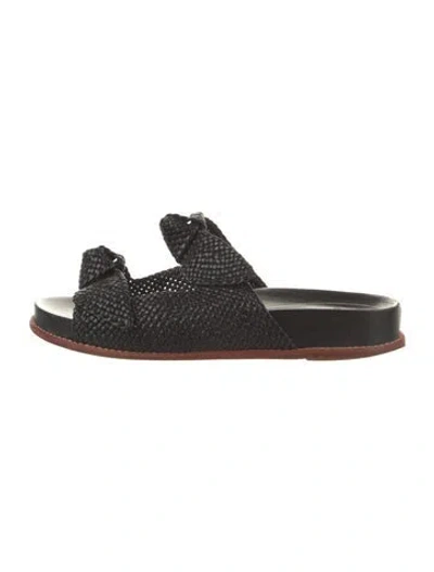 Pre-owned Alexandre Birman Leather Slides In Black