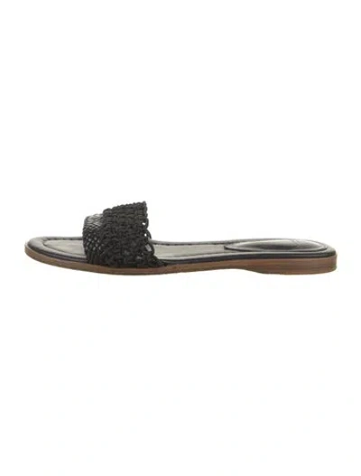 Pre-owned Alexandre Birman Leather Slides In Black