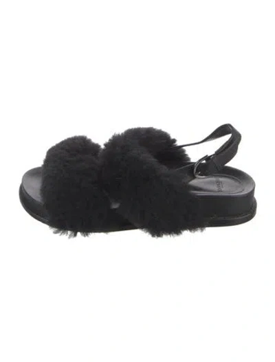 Pre-owned Alexandre Birman Leather Slides In Black