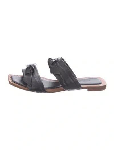 Pre-owned Alexandre Birman Leather Slides In Black