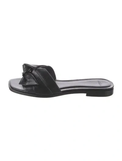 Pre-owned Alexandre Birman Leather Slides In Black