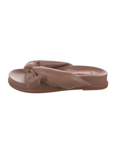 Pre-owned Alexandre Birman Leather Slides In Brown