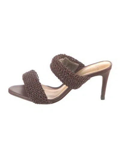 Pre-owned Alexandre Birman Leather Slides In Brown
