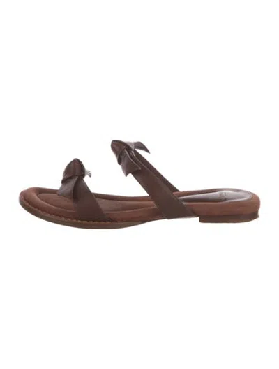 Pre-owned Alexandre Birman Leather Slides In Brown