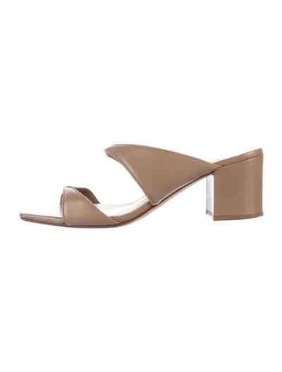 Pre-owned Alexandre Birman Leather Slides In Neutral