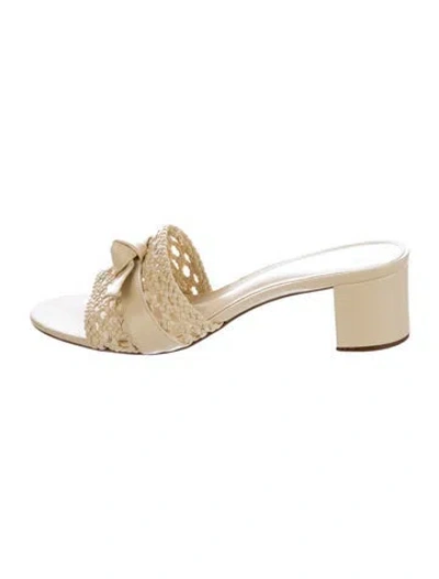 Pre-owned Alexandre Birman Leather Slides In Neutral