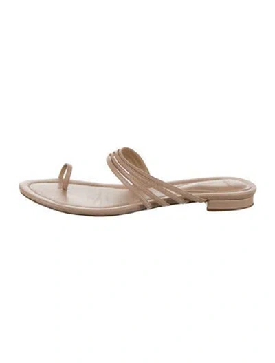 Pre-owned Alexandre Birman Leather Slides In Neutral