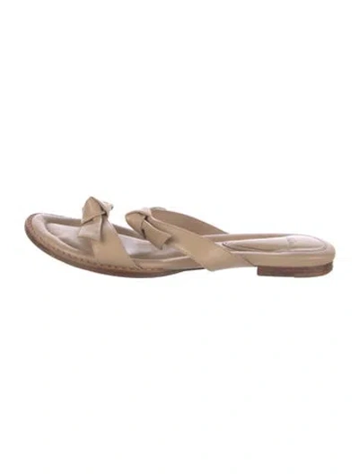 Pre-owned Alexandre Birman Leather Slides In Neutral