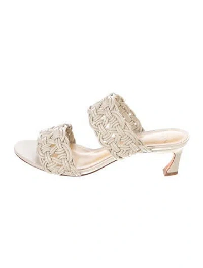 Pre-owned Alexandre Birman Leather Slides In Neutrals