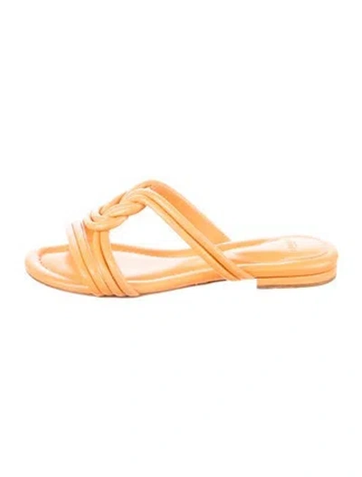 Pre-owned Alexandre Birman Leather Slides In Orange