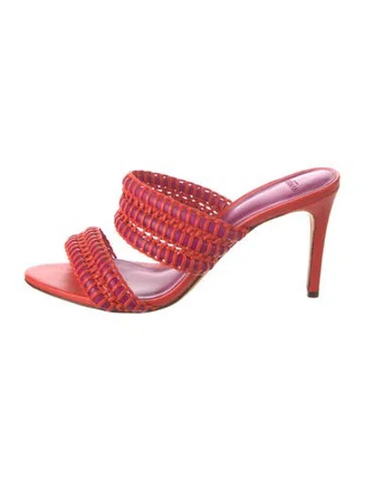 Pre-owned Alexandre Birman Leather Slides In Orange