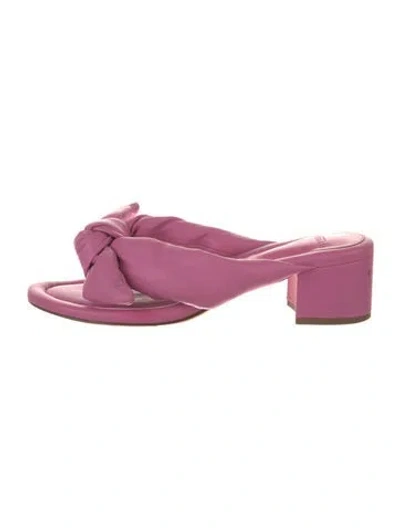 Pre-owned Alexandre Birman Leather Slides In Pink