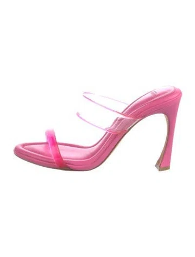 Pre-owned Alexandre Birman Leather Slides In Pink