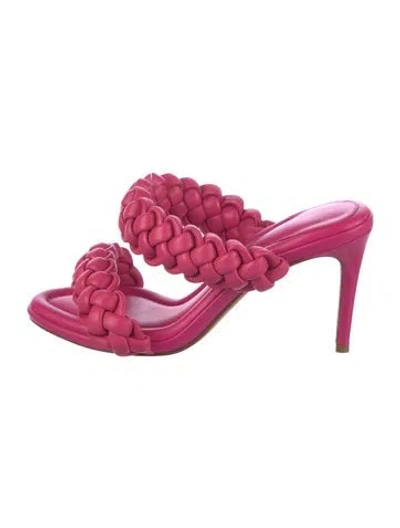 Pre-owned Alexandre Birman Leather Slides In Pink