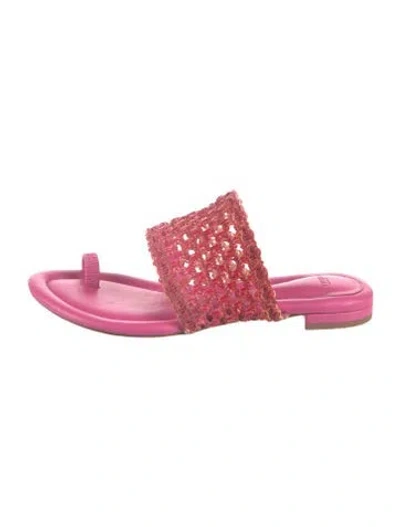 Pre-owned Alexandre Birman Leather Slides In Pink