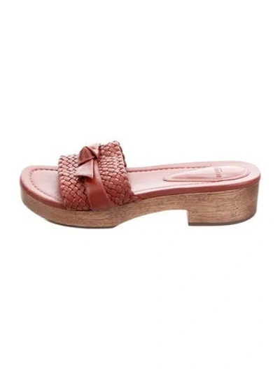 Pre-owned Alexandre Birman Leather Slides In Red