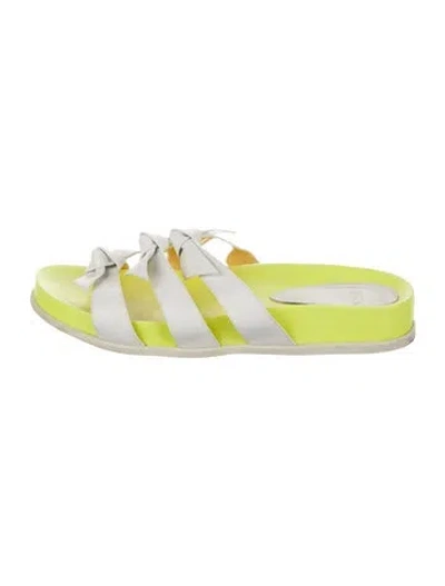Pre-owned Alexandre Birman Leather Slides In White