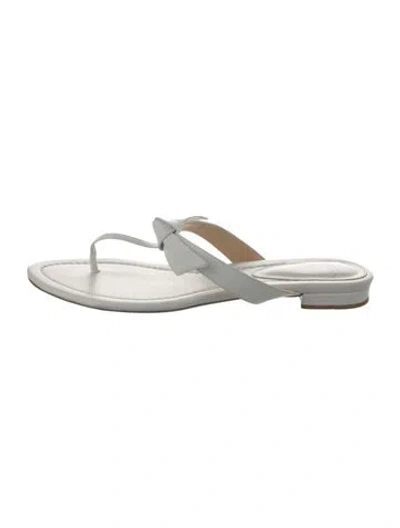 Pre-owned Alexandre Birman Leather Slides In White