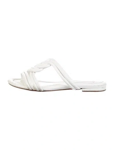 Pre-owned Alexandre Birman Leather Slides In White