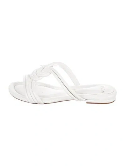 Pre-owned Alexandre Birman Leather Slides In White