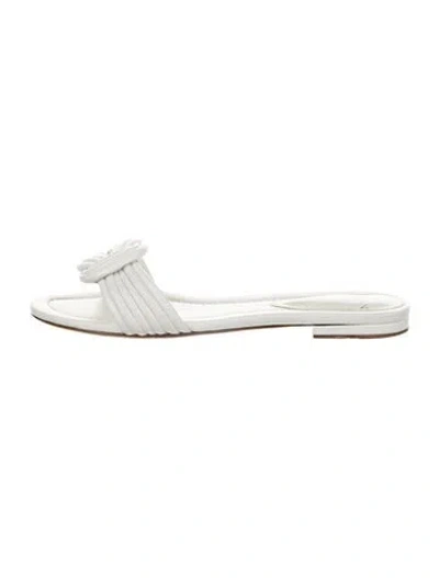 Pre-owned Alexandre Birman Leather Slides In White