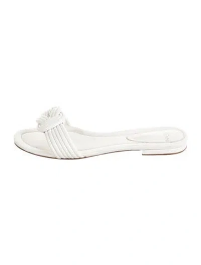 Pre-owned Alexandre Birman Leather Slides In White