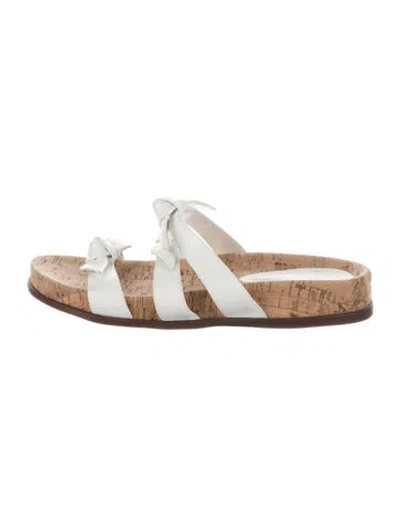Pre-owned Alexandre Birman Leather Slides In White
